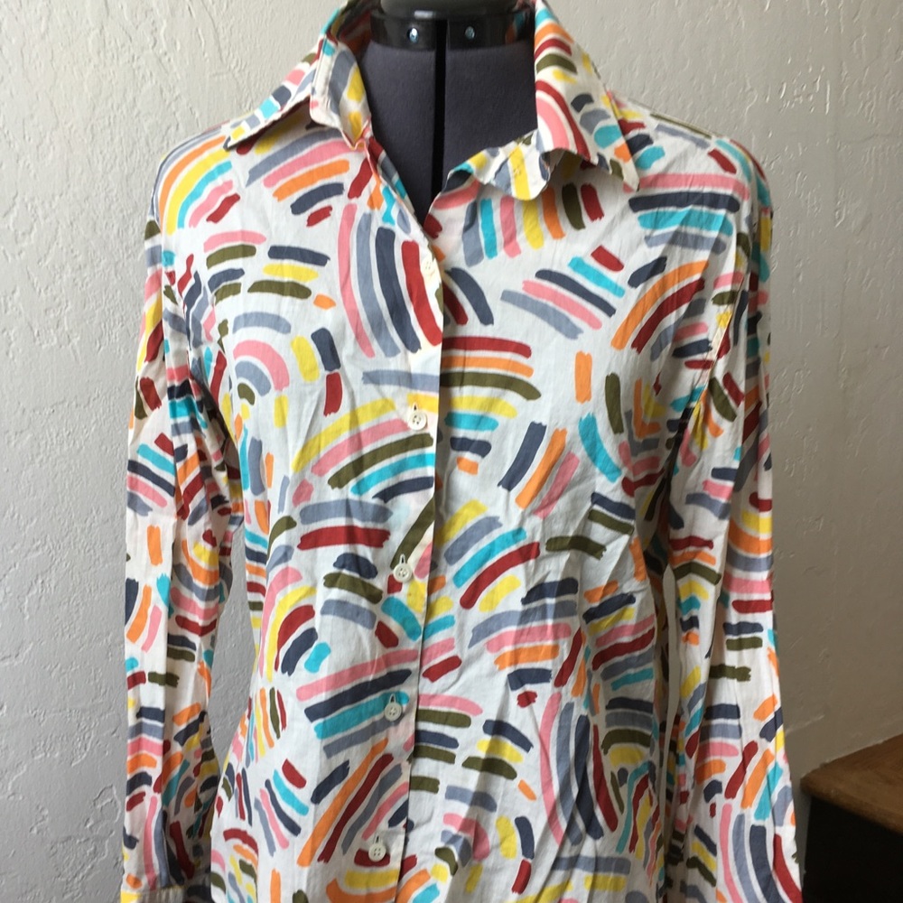 Multicolored button down top